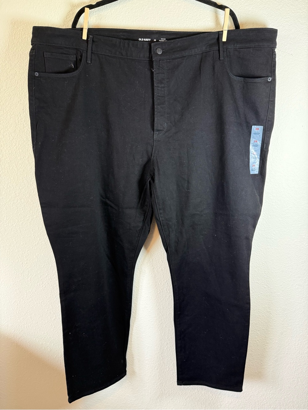 Old Navy Power Slim Straight Black Jeans Women's Plus Size 28 NWT Stretch